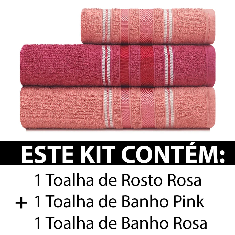 Conjunto de Toalhas Liz Atlantic 3 Peças