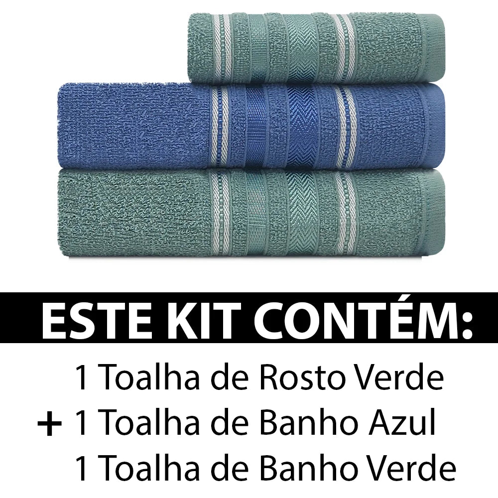 Conjunto de Toalhas Liz Atlantic 3 Peças