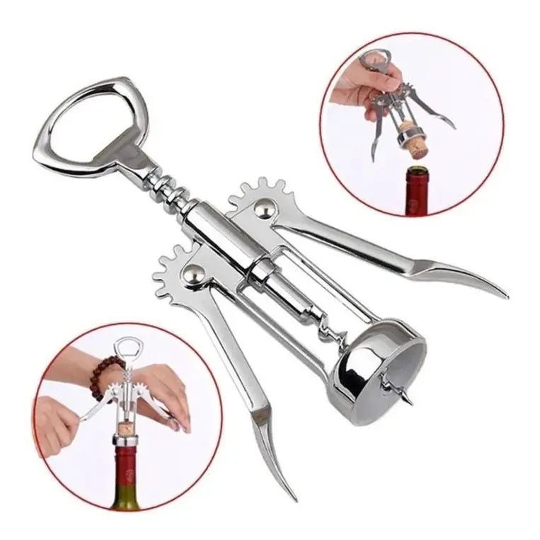 Abridor de Vinhos e Champanhe em Aço Inox