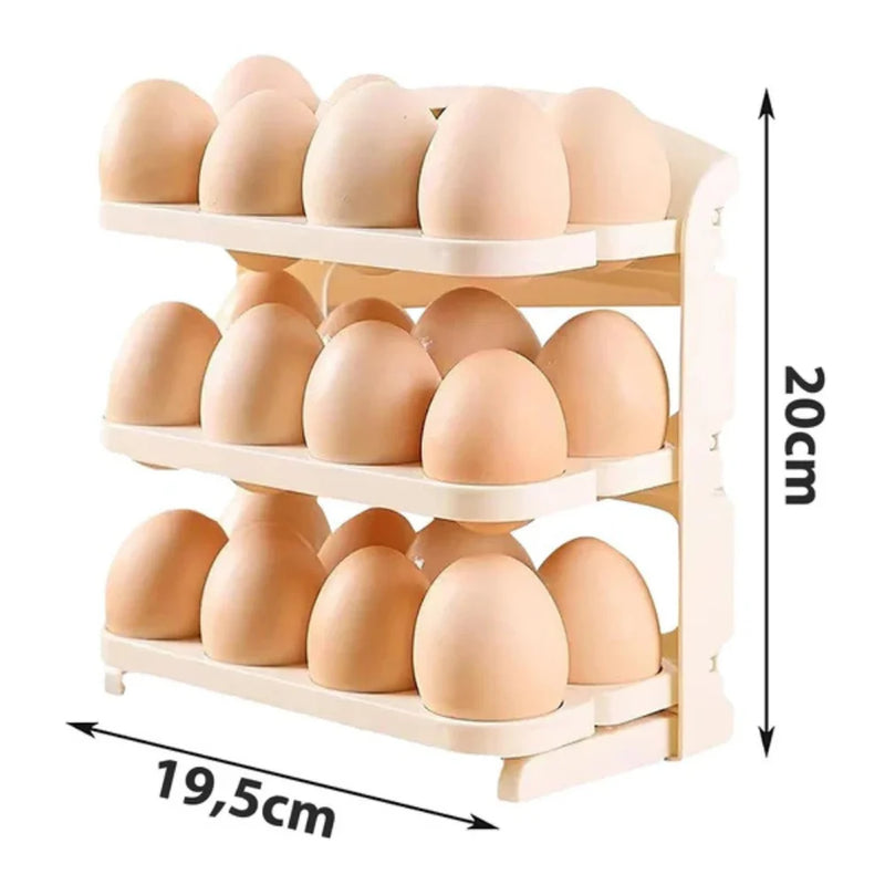 Porta Ovos 3 Andares com Dispenser para Geladeira