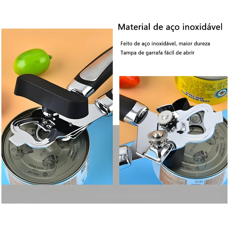 Abridor De Latas e Garrafas Profissional Inox