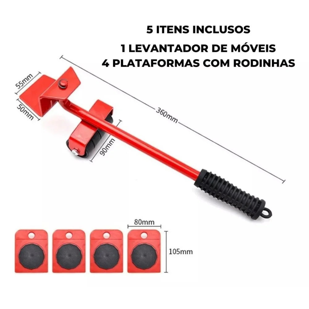 Suporte com Rodas para Transporte e Deslocamento de Móveis