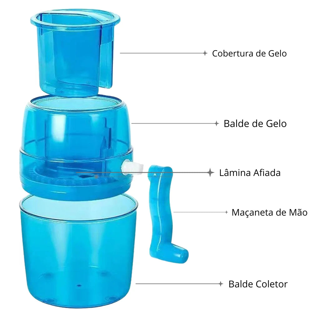 Triturador de Gelo Moedor Raspador Cubos Manual