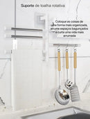 Suporte Giratório para Toalhas de Alumínio com 5 Barras Multiuso