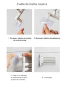 Suporte Giratório para Toalhas de Alumínio com 5 Barras Multiuso