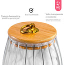 Pote Vidro Tampa Bambu Hermético 600ML