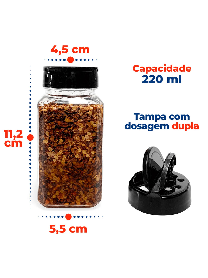 Kit 10 Potes Para Temperos Com Tampa Dosadora