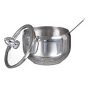 Açucareiro De Luxo Aço Inox Com Tampa De Vidro