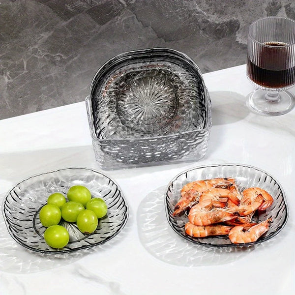 Kit 6 Pratos Sobremesa Acrílico com Tigela