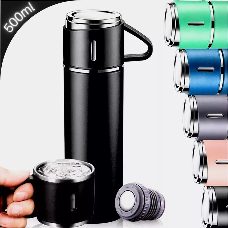 Garrafa Térmica De Aço Inox Com 3 Xícaras