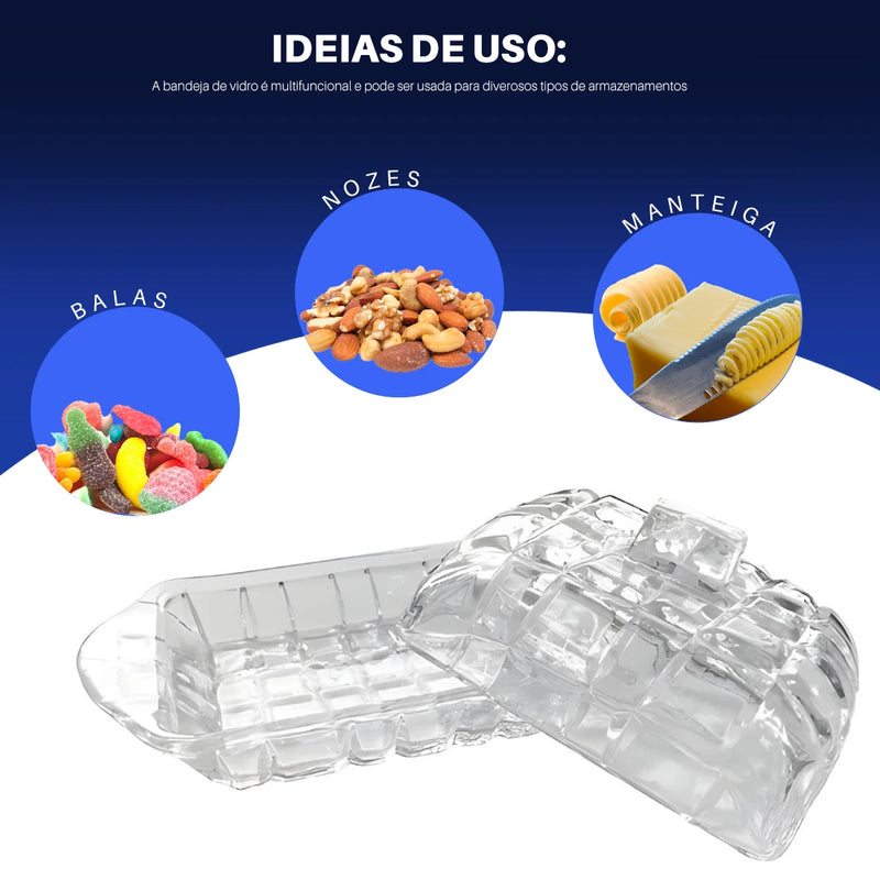 Manteigueira de Vidro Elegante e Sofisticada