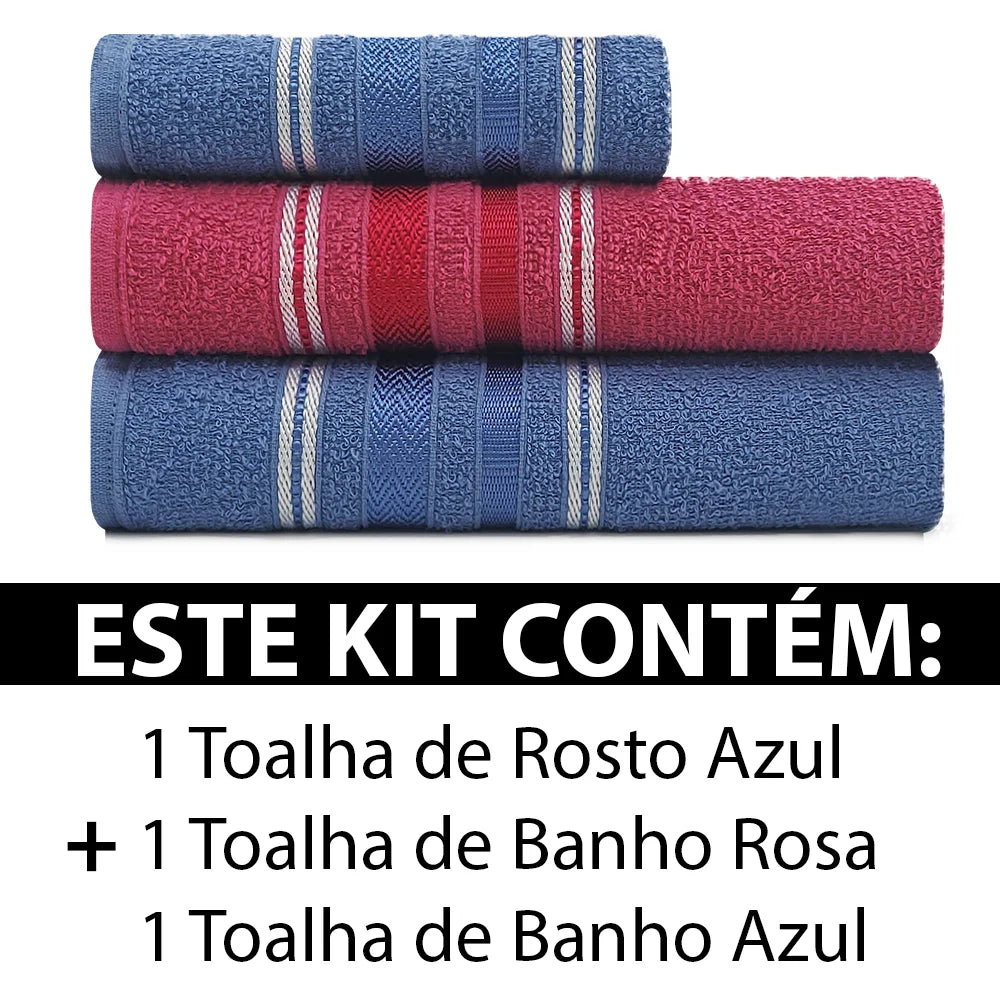 Conjunto de Toalhas Liz Atlantic 3 Peças