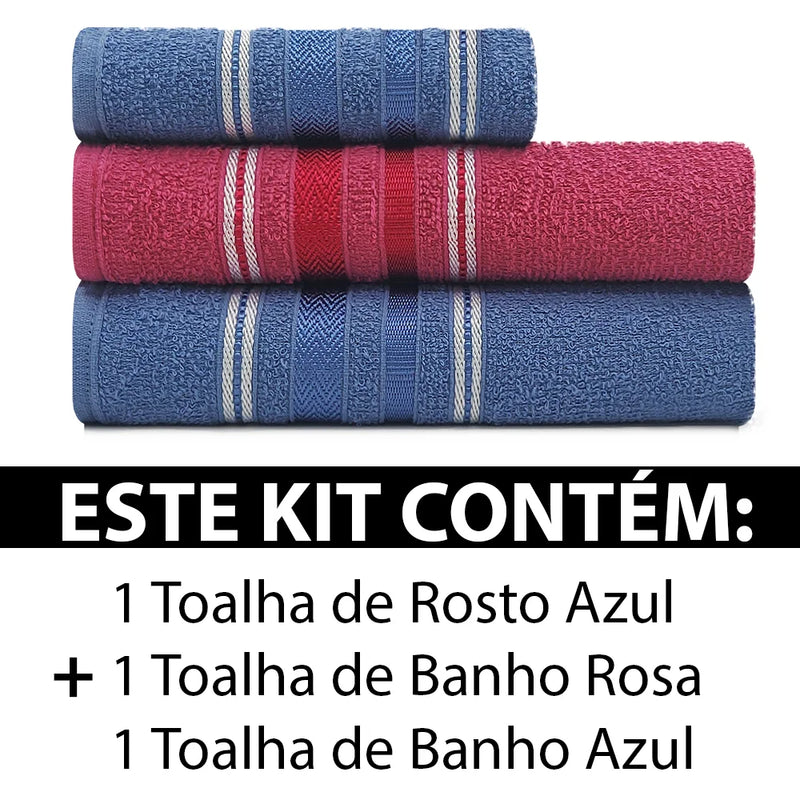 Conjunto de Toalhas Liz Atlantic 3 Peças