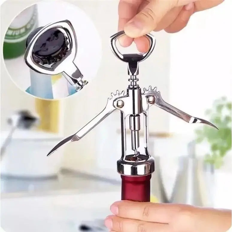 Abridor de Vinhos e Champanhe em Aço Inox