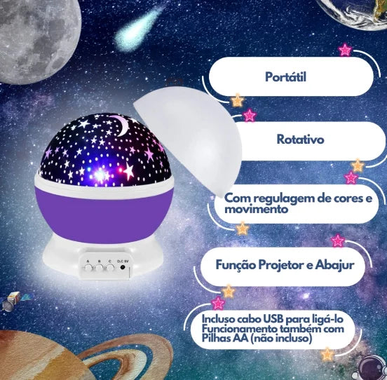 Luminária Projetor Abajur Estrelado