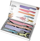 Kit De Facas Inox Profissional Colorido 6 Peças