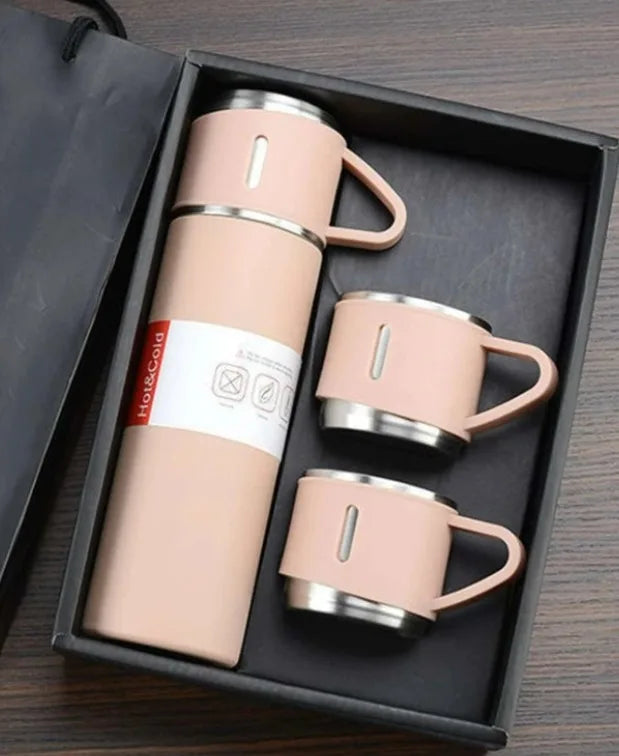 Garrafa Térmica De Aço Inox Com 3 Xícaras