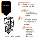 Organizador Vertical com Tela e 4 Cestos