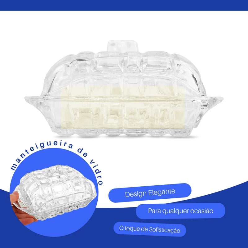Manteigueira de Vidro Elegante e Sofisticada