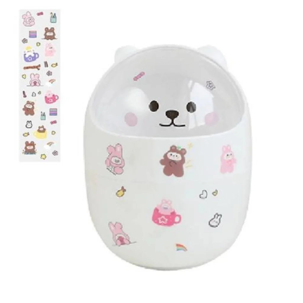 Mini Lixeira Fofa De Urso De Desenho Animado