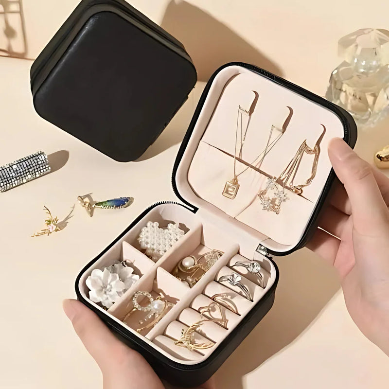 Porta Jóias Portátil Viagem Estojo Maleta Organizador