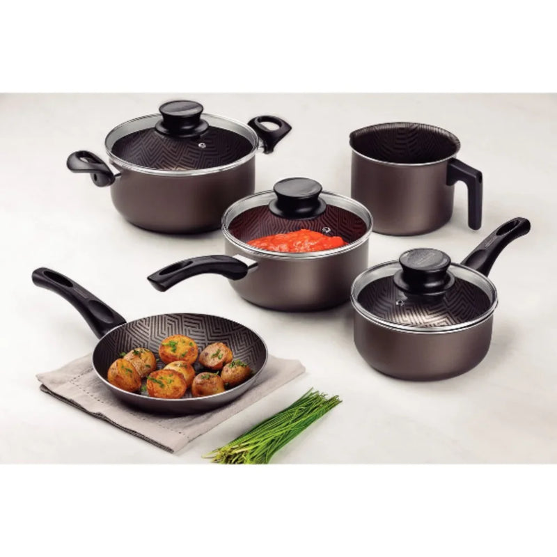 Jogo De Panelas Tramontina Em Alumínio Antiaderente Grafite 5 Peças