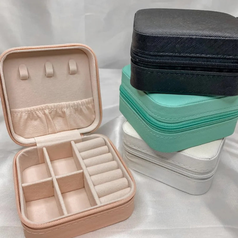 Porta Jóias Portátil Viagem Estojo Maleta Organizador