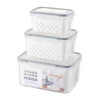 Kit 3 Potes Herméticos Retangulares com Tampa Transparente