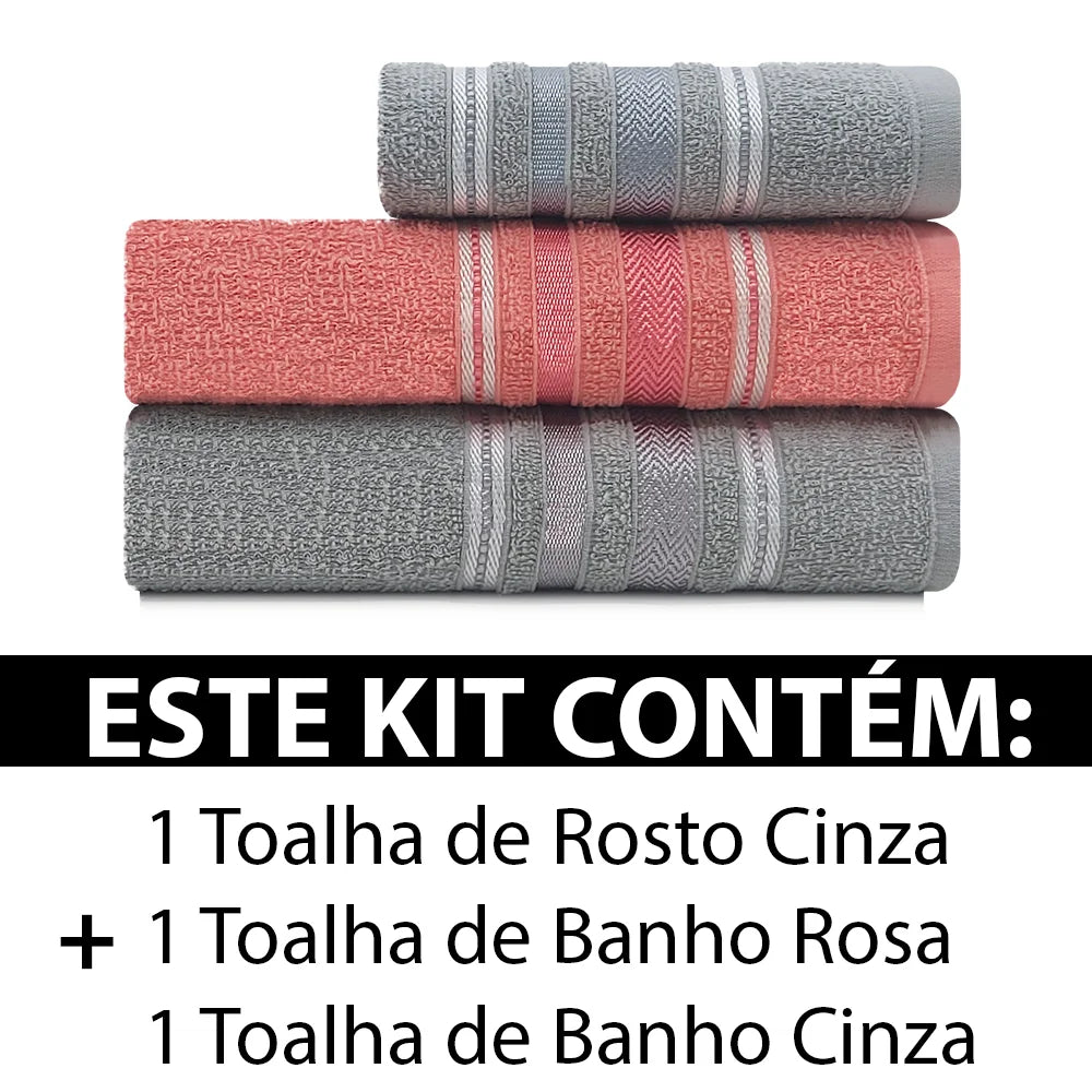 Conjunto de Toalhas Liz Atlantic 3 Peças