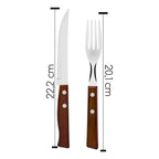 Jogo de Talheres 25 Peças Inox com Cabo de Madeira