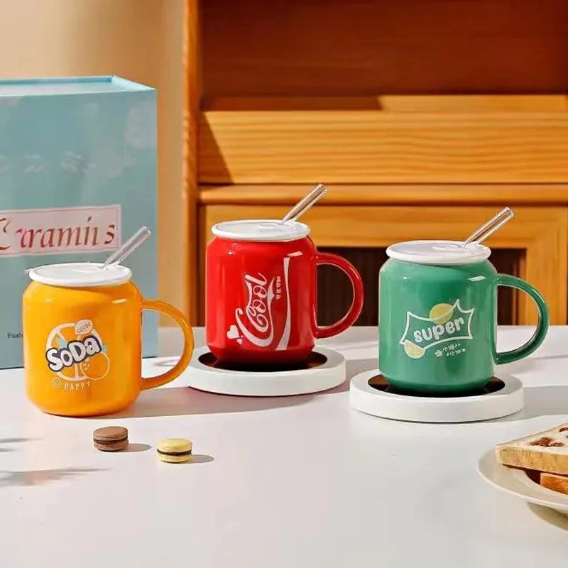 Caneca de Cerâmica com Canudo 380ml