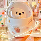 Mini Lixeira Fofa De Urso De Desenho Animado