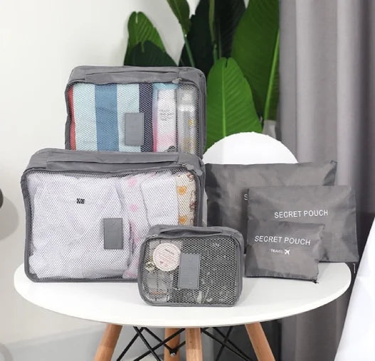 Kit com 6 Necessaires Organizadoras para Mala de Viagem