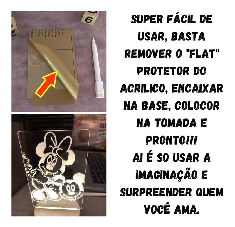 Luminária Lousa De Mesa 3D