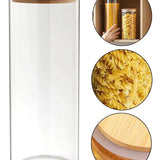 Kit 2 Potes De Vidro 2LT Tampa De Bambu