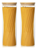 Kit 2 Potes De Vidro 2LT Tampa De Bambu