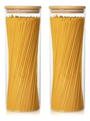 Kit 2 Potes De Vidro 2LT Tampa De Bambu