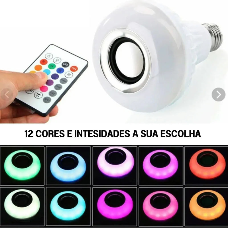 Lâmpada LED Colorida com Áudio Bluetooth