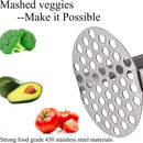 Amassador De Batatas E Legumes Multiuso Em Aço Inox