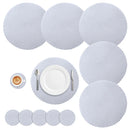 Kit 6 Jogos Americanos Redondos com Porta-Copos – Trançados, Laváveis e Térmicos