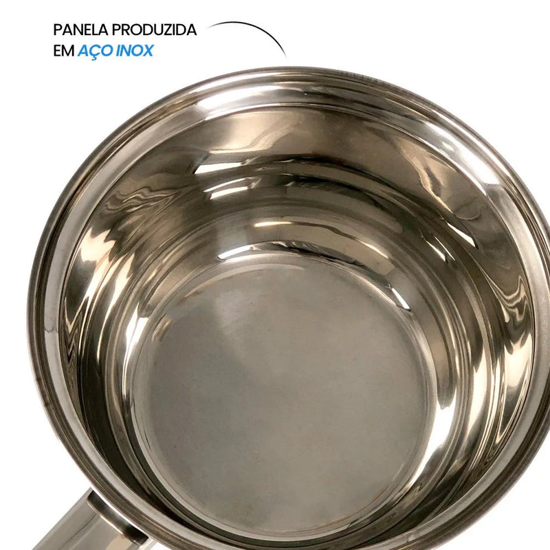 Conjunto 5 Panelas Aço Inox com Tampa de Vidro