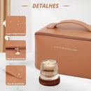 Necessaire Organizadora Feminina em Couro Caramelo