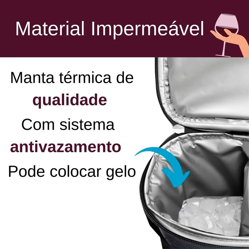 Bolsa Térmica Oxford Premium para Vinhos