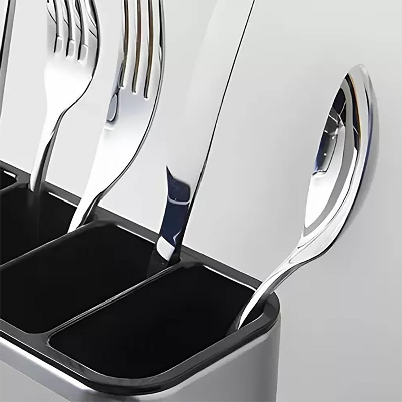 porta talheres inox escorredor"

"organizador de talheres com dreno"

"escoderredor profissional para restaurante"

"porta talheres 4 divisórias"

"acessório de cozinha inoxidável"