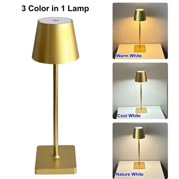Luminária LED Sem Fio Touch – Luz Decorativa para Quarto e Escritório