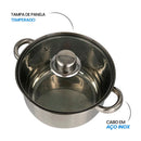 Conjunto 5 Panelas Aço Inox com Tampa de Vidro