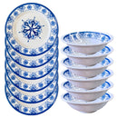 Kit Prato + Tigela Melamina Azul Mandala