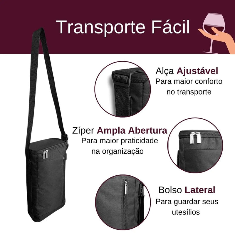 Bolsa Térmica Oxford Premium para Vinhos