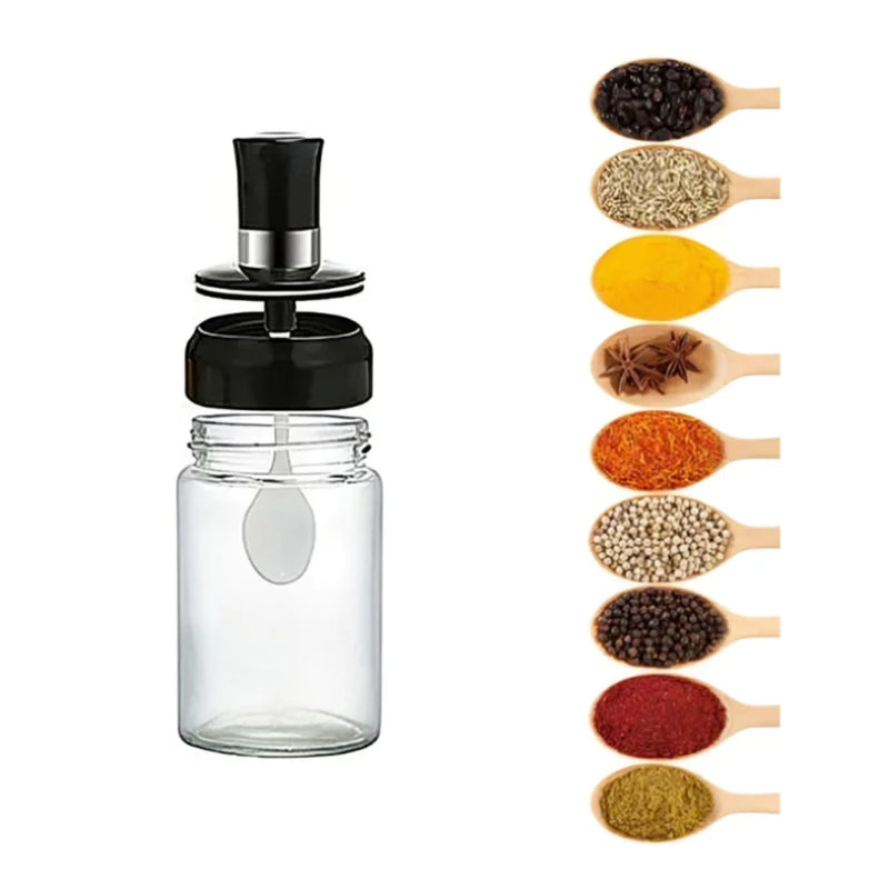 Porta-Temperos de Vidro com Colher