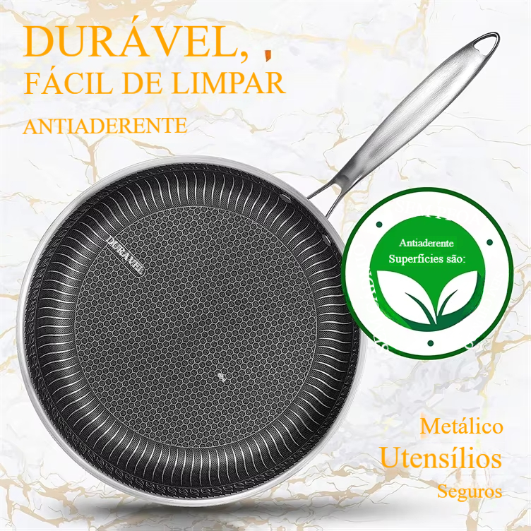 Frigideira Inox Antiaderente com Tampa